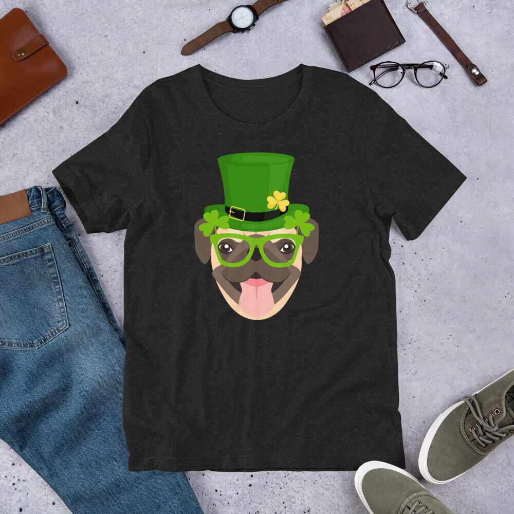 Funny Pug Wearing A Leprechaun Hat And Glasses St Patricks Day 2024 Shirt