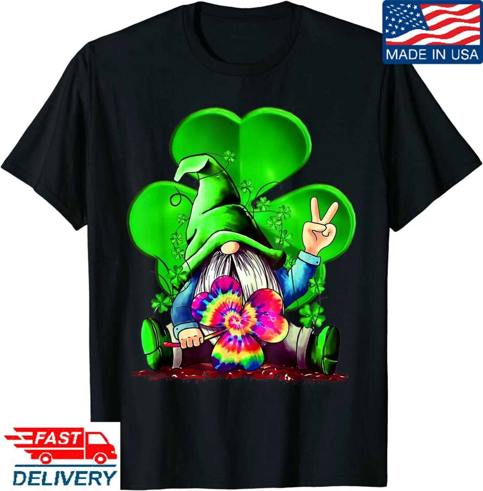 Gnome Tie Dye Shamrock St Patrick´s Day Gnome T-shirt, Saint Patrick’s Day Shirt