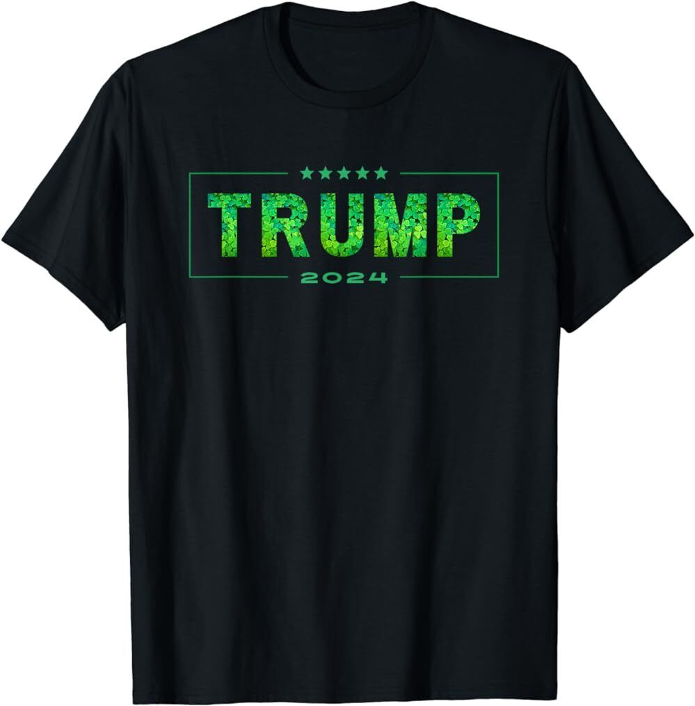 Happy St Patrick’s Day Trump 2024 Clover Leaf Men Women Kids T-shirt