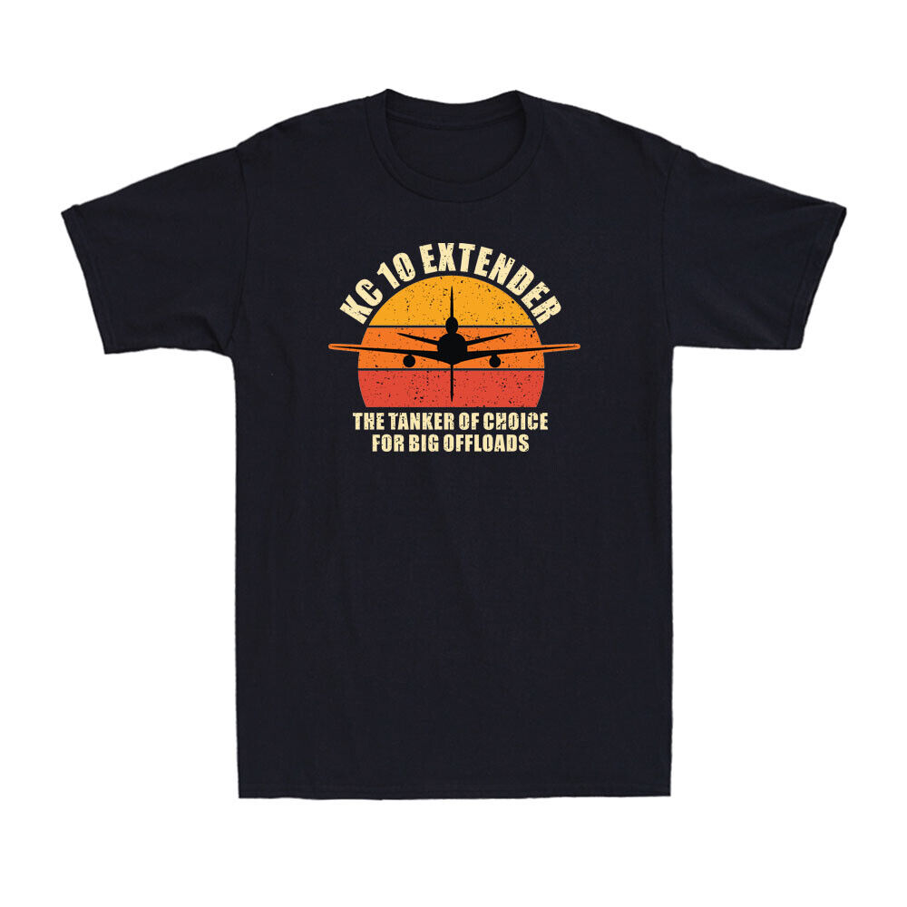 Kc 10 Extender Multi Color Sunset Air Refueling Airplane Vintage Men’s T-shirt