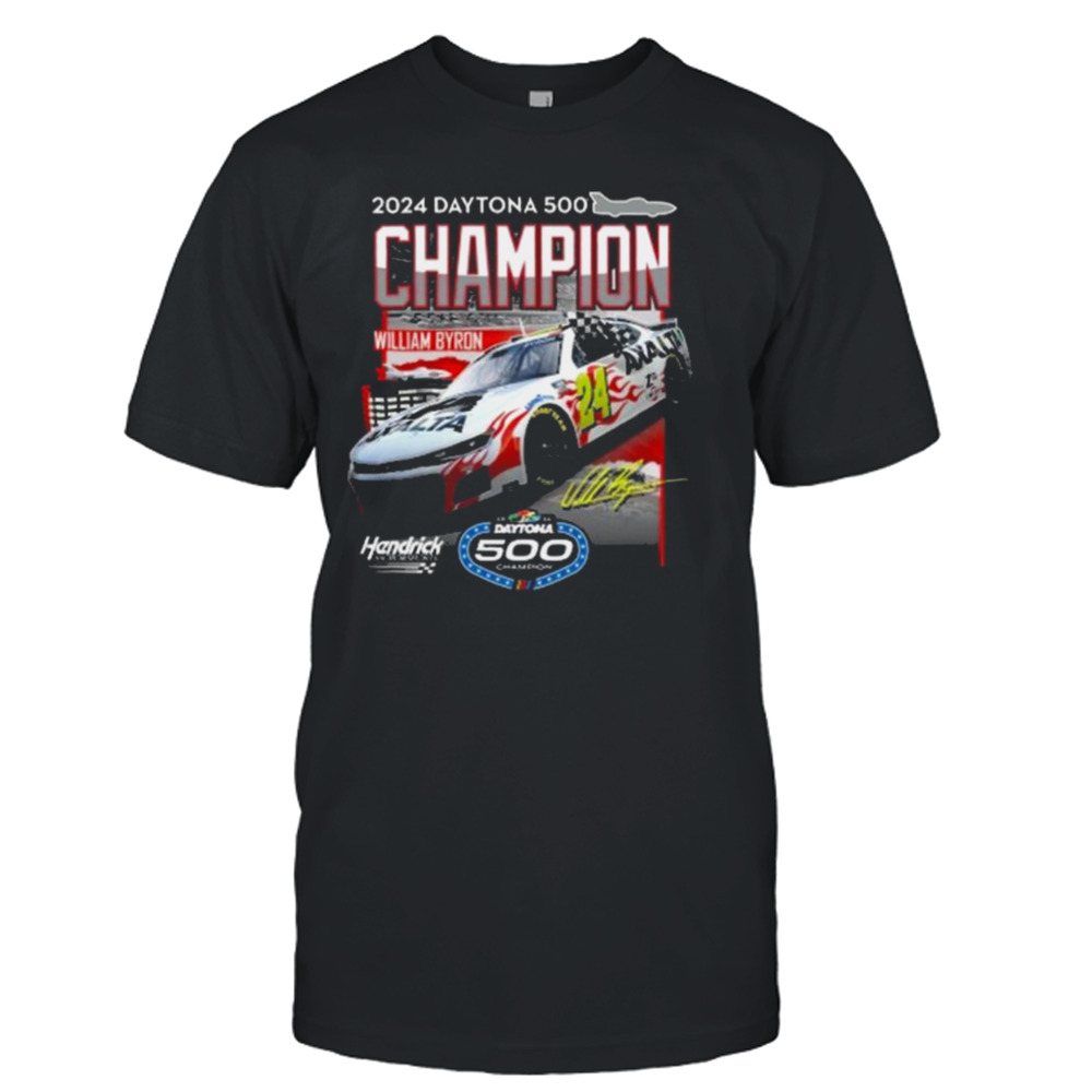 William Byron #24 2024 Daytona 500 Champion Winner 1- Spot Signature T-shirt