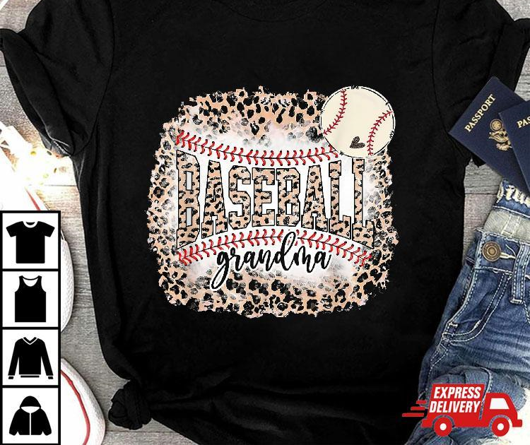 Baseball Grandma From Grandson Leopard Softball Mother’s Day Shirt