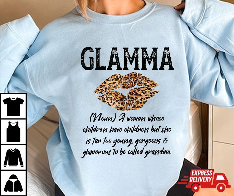 Glamma Leopard Lips Kiss- Glam-ma Description- Mother’s Day Shirt