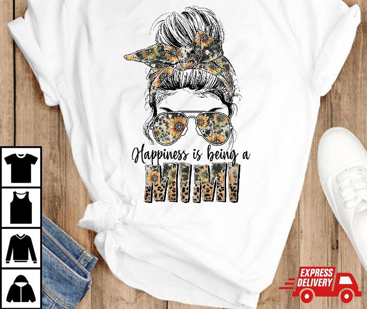 Happiness Is Being A Mimi Messy Bun Western Mother’s Day Shirt