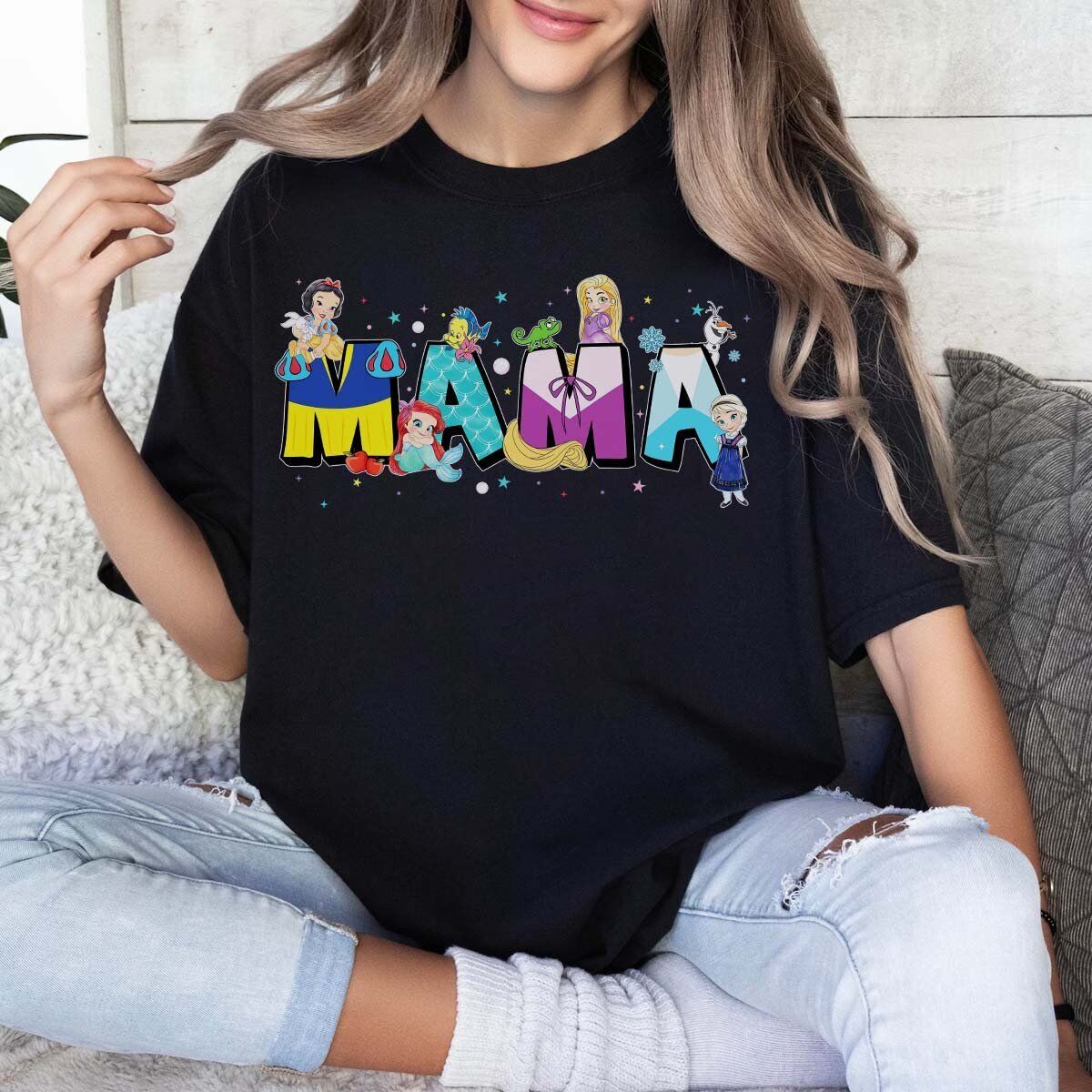 Animated Princesses Mama Happy Mother’s Day Gift For Mom Tshirt Women