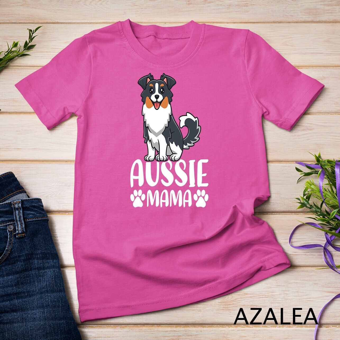 Aussie Mama Mother’s Day Tee Australian Shepherd Dog Mom Unisex T-shirt