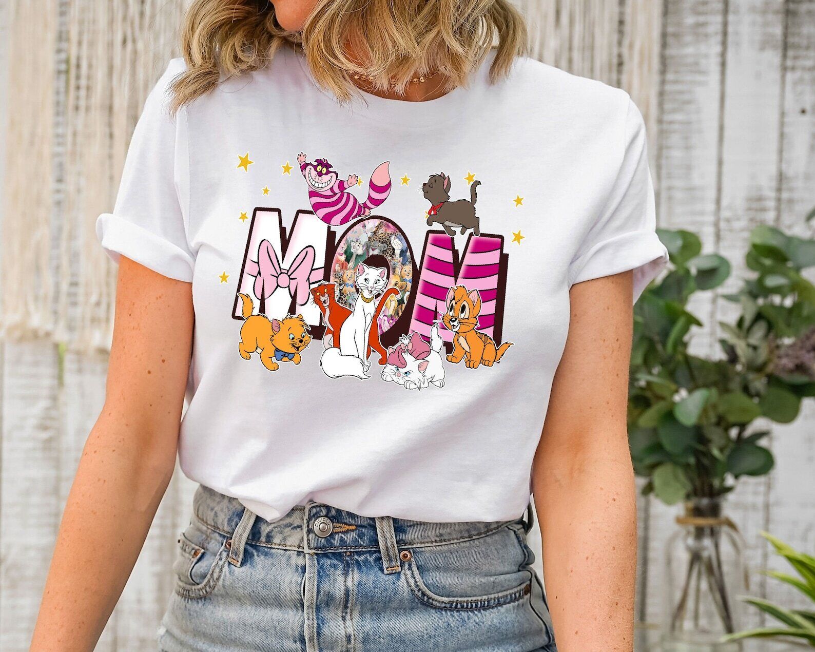 Cat Mom Cartoon Movie Fans Gift For Mom Happy Mother’s Day Tshirt Women