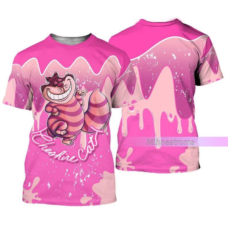 Cheshire Cat Melting Watercolor Mother’s Day Father’s Day Tshirt 3d Printed