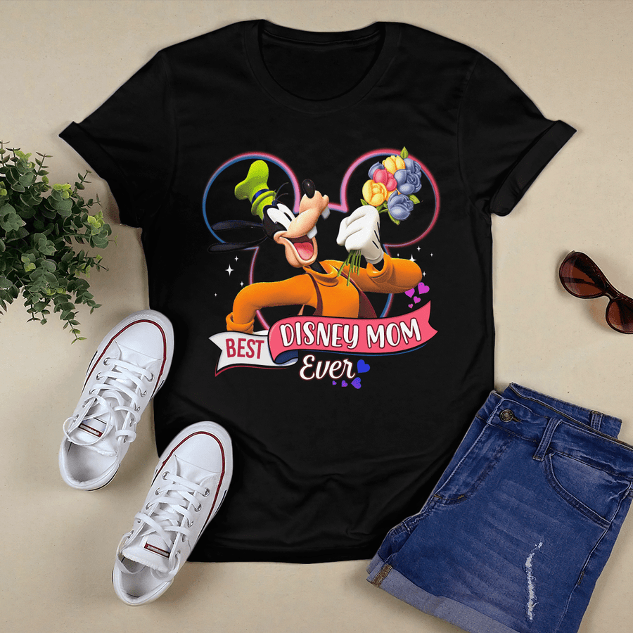 Goofy Dog Flowers Best Mom Ever Happy Mother’s Day Tshirt