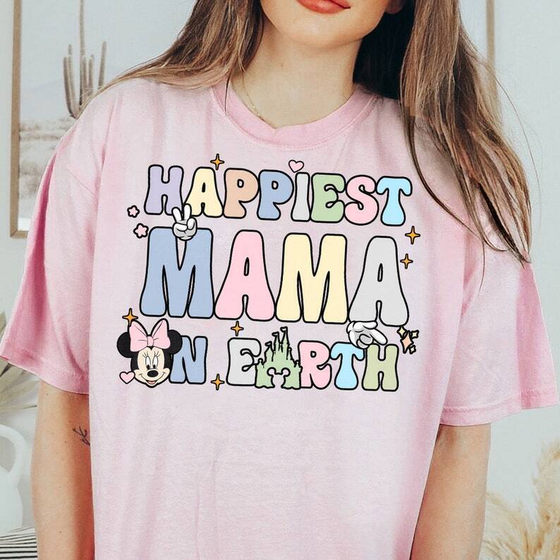 Happiest Mama On Earth Minnie Mouse Lovers Mother’s Day Tshirt Women