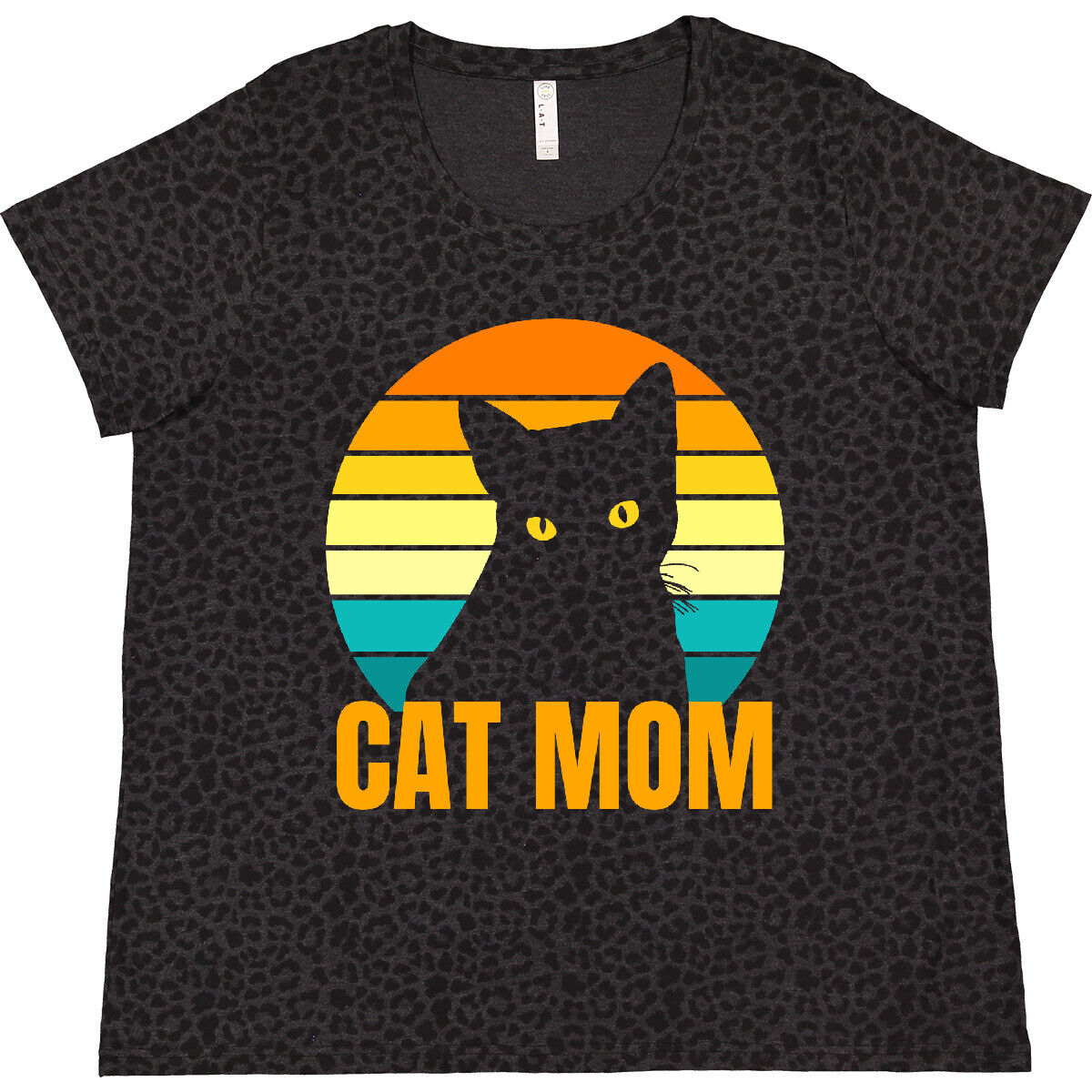 Inktastic Mother’s Day Cat Mom Black Cat Sunset Women’s Plus Size T-shirt