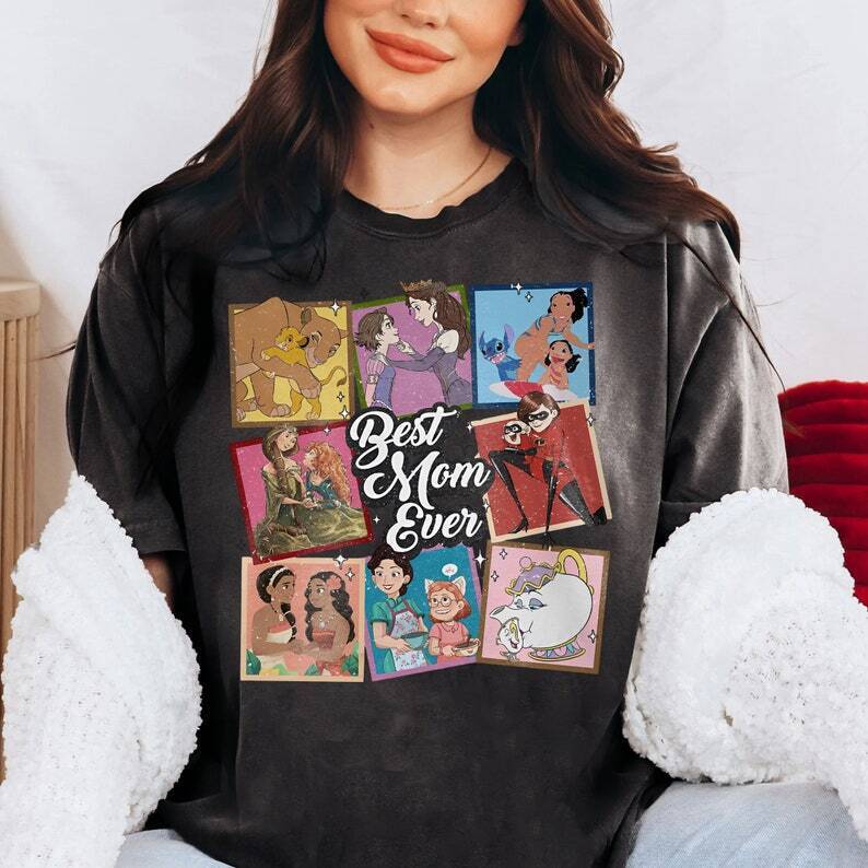 Retro Cartoon Characters Fans Gift Best Mom Ever Mother’s Day Tshirt Women