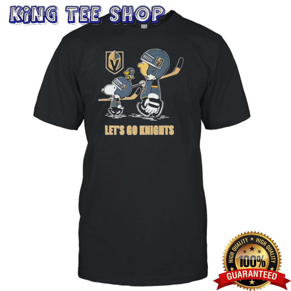 Peanuts Characters Walking Vegas Golden Knights Let’s Go Knights Shirt