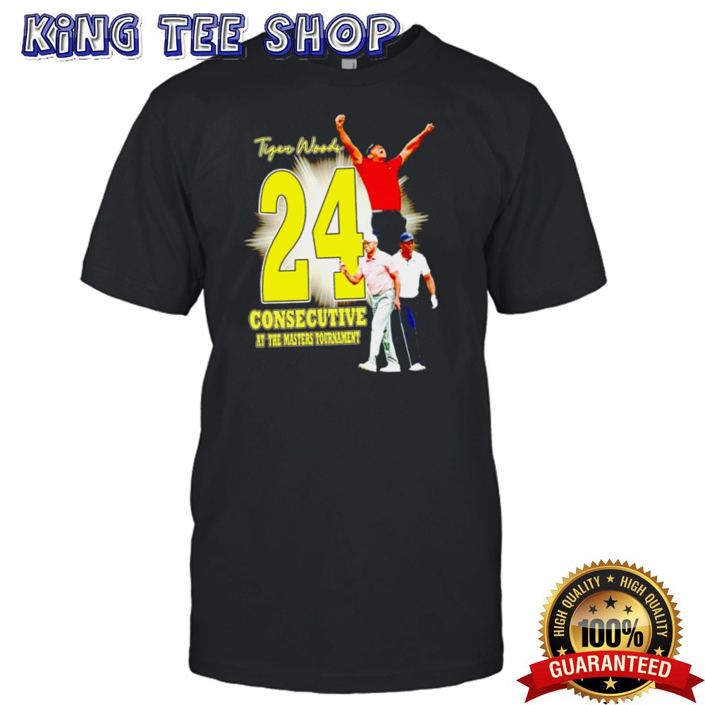 Tiger Woods consecutive at the masters tournament shirt