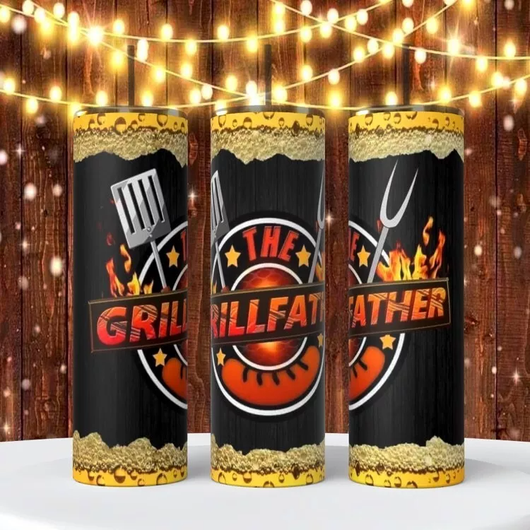 Grillfather Father’s Day Sublimated On A 20 Ounce Tumbler Insulated Coffee Cup