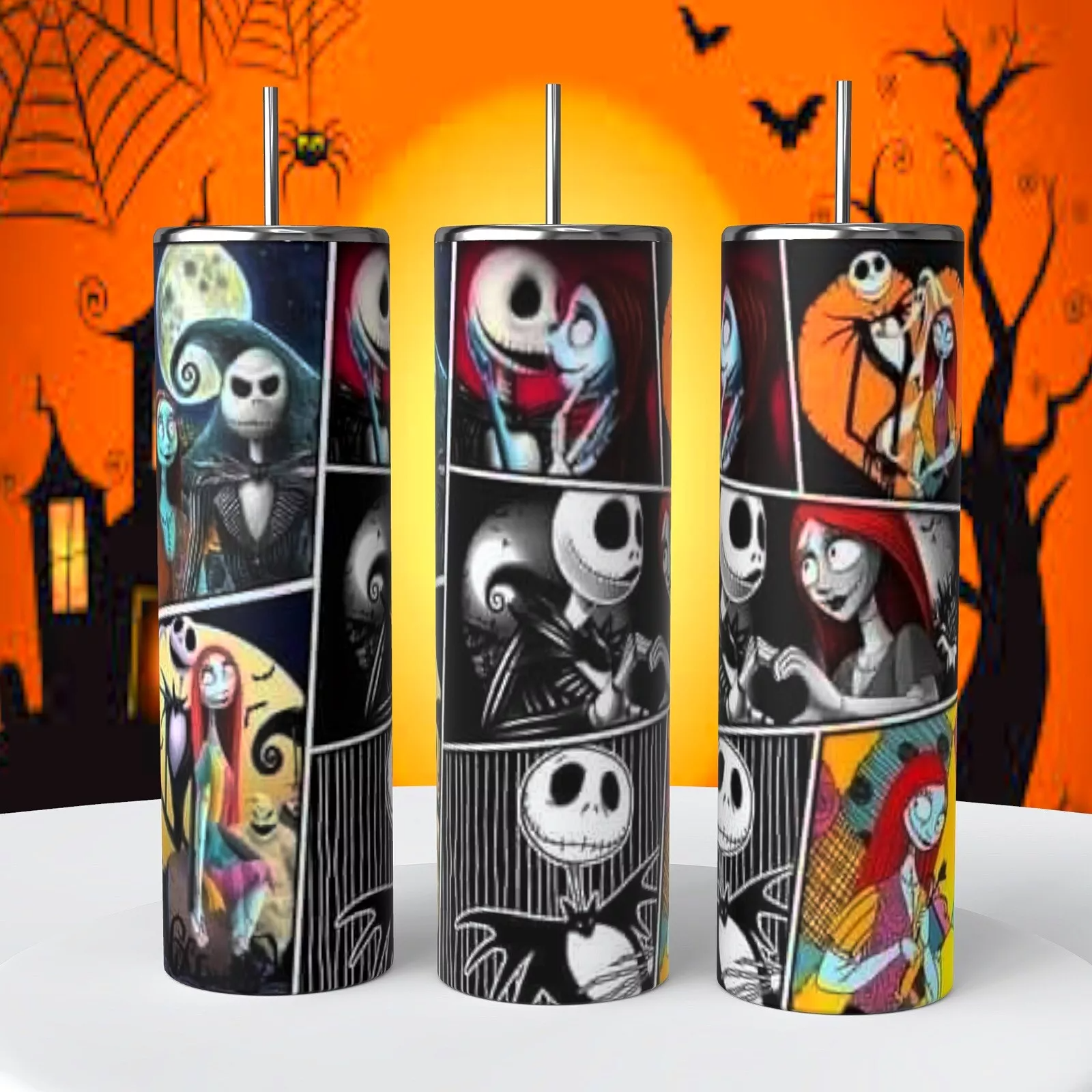 Halloween Nbc Jack Sally On 20 Oz Tumbler Insulated Coffee Cup