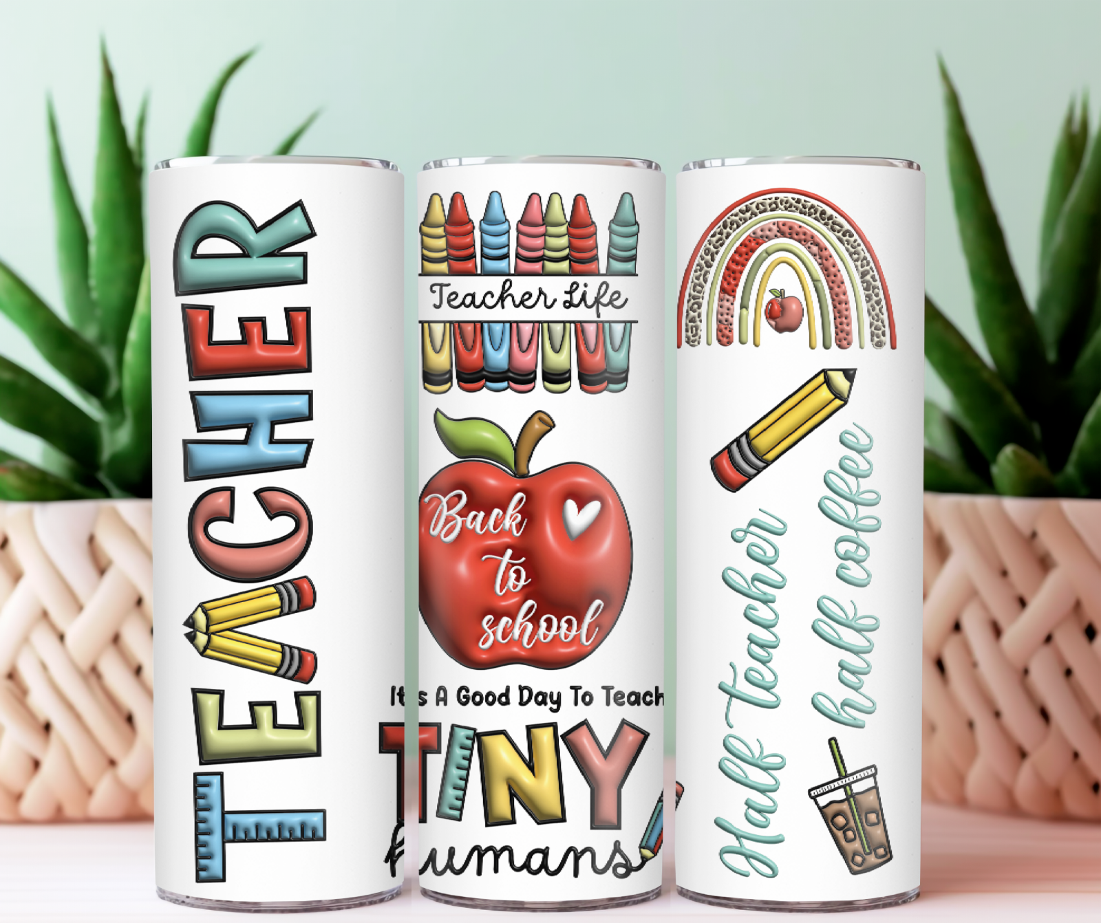 Tumbler Skinny 20oz – Teacher – Tiny Humans Kids Teacher Cup