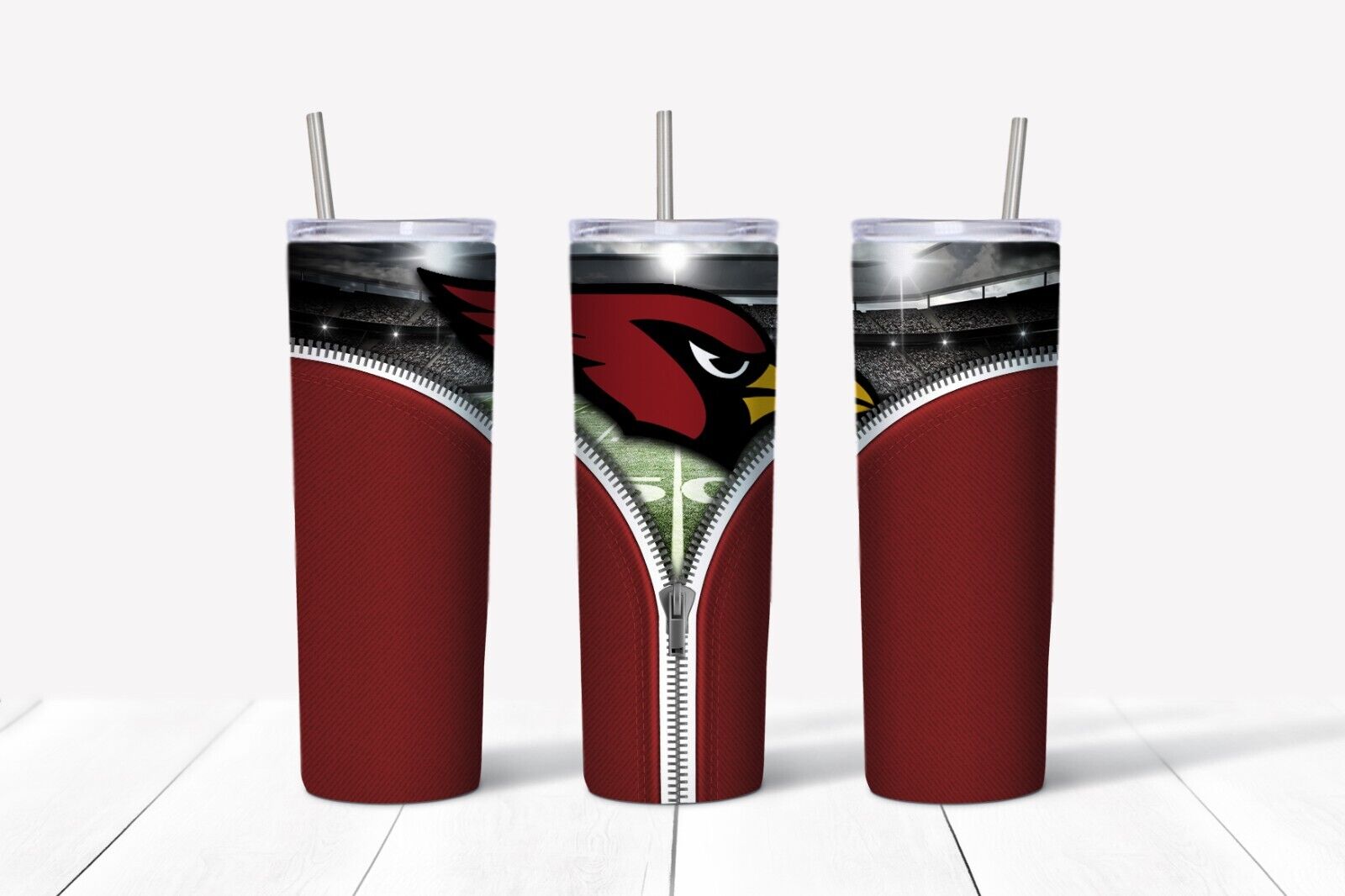 Tumbler Skinny 20oz – With Lid – Zipper Arizona Cardinals – Nfl