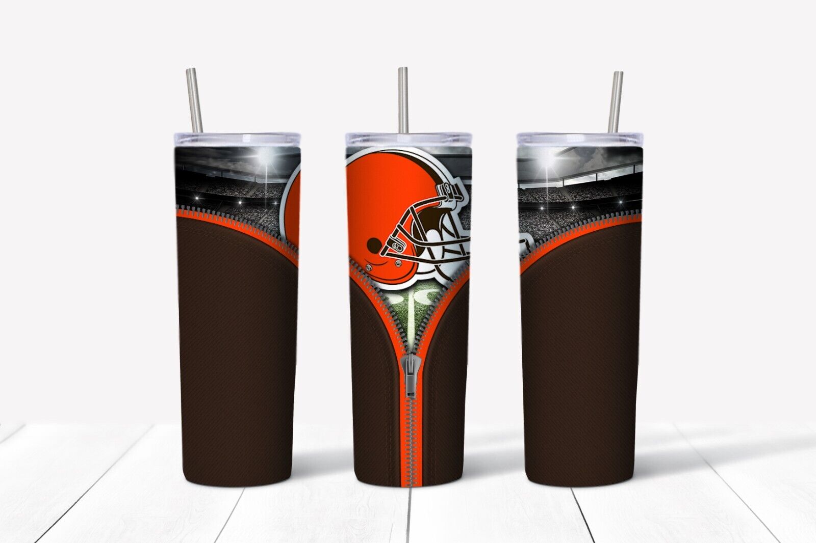 Tumbler Skinny 20oz – With Lid – Zipper Cleveland Browns – Nfl