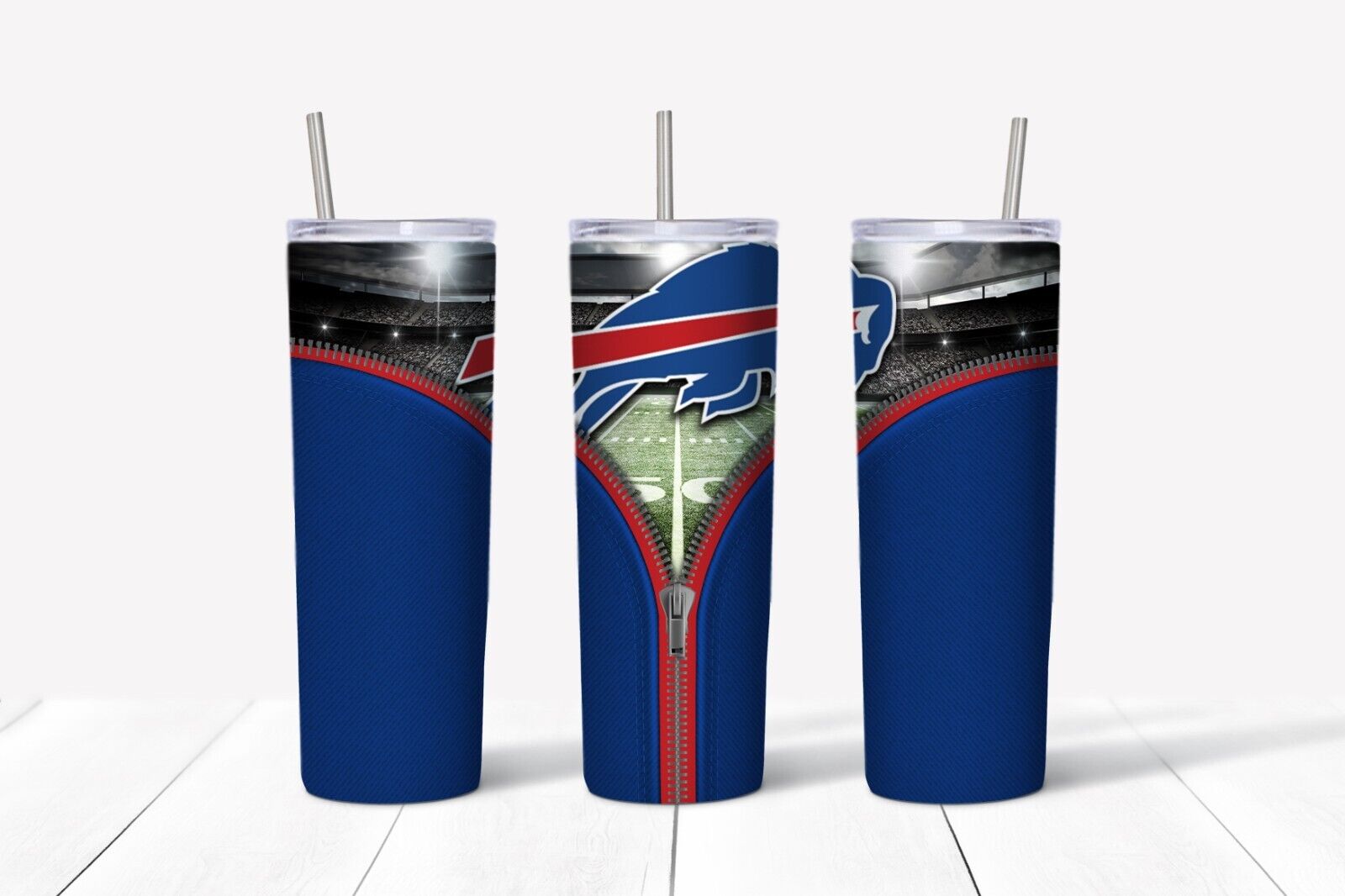 Tumbler Skinny 20oz With Lid – Zipper Buffalo Bills – Nfl