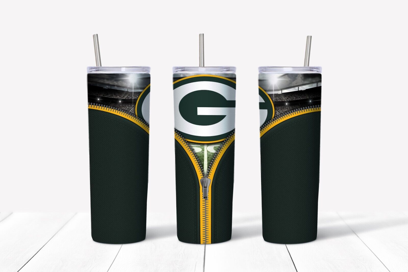 Tumbler Skinny 20oz With Lid – Zipper Green Bay Packers – Nfl