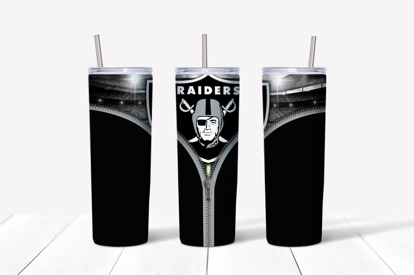Tumbler Skinny 20oz With Lid – Zipper Las Vegas Raiders – Nfl