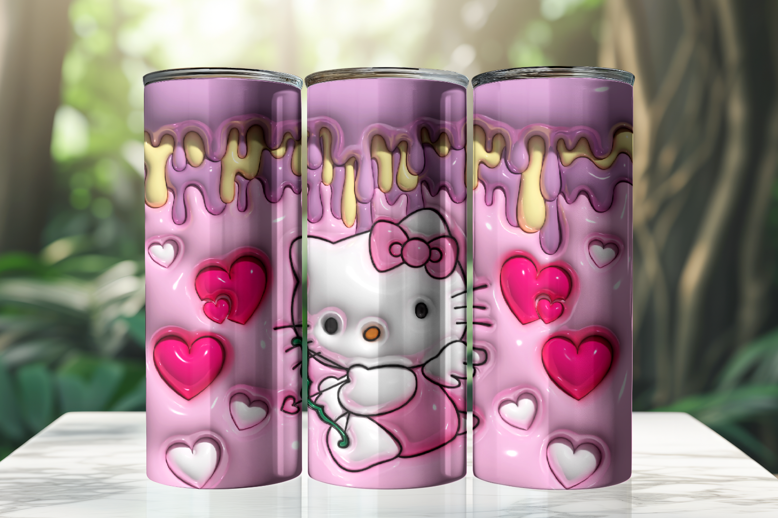 Tumbler Skinny 20oz -inflated – Hello Kitty Shooting At Hearts With A Bow