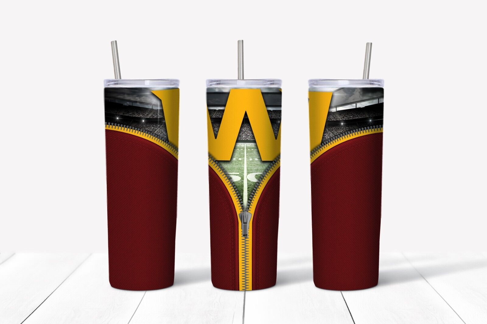 Tumbler Skinny 20oz With Lid – Zipper Washington Commanders – Nfl