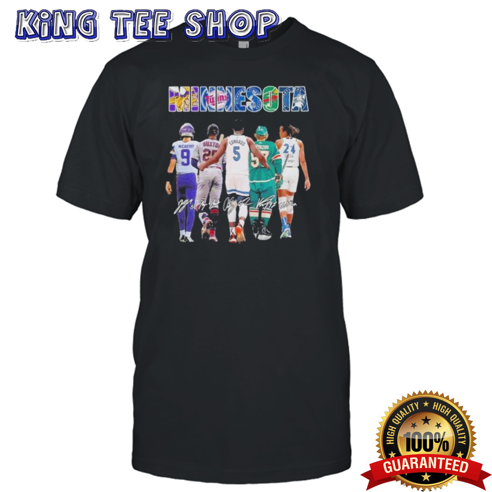 Minnesota Vikings Minnesota Twins Minnesota Wild Timberwolves All Legends Signatures Tee