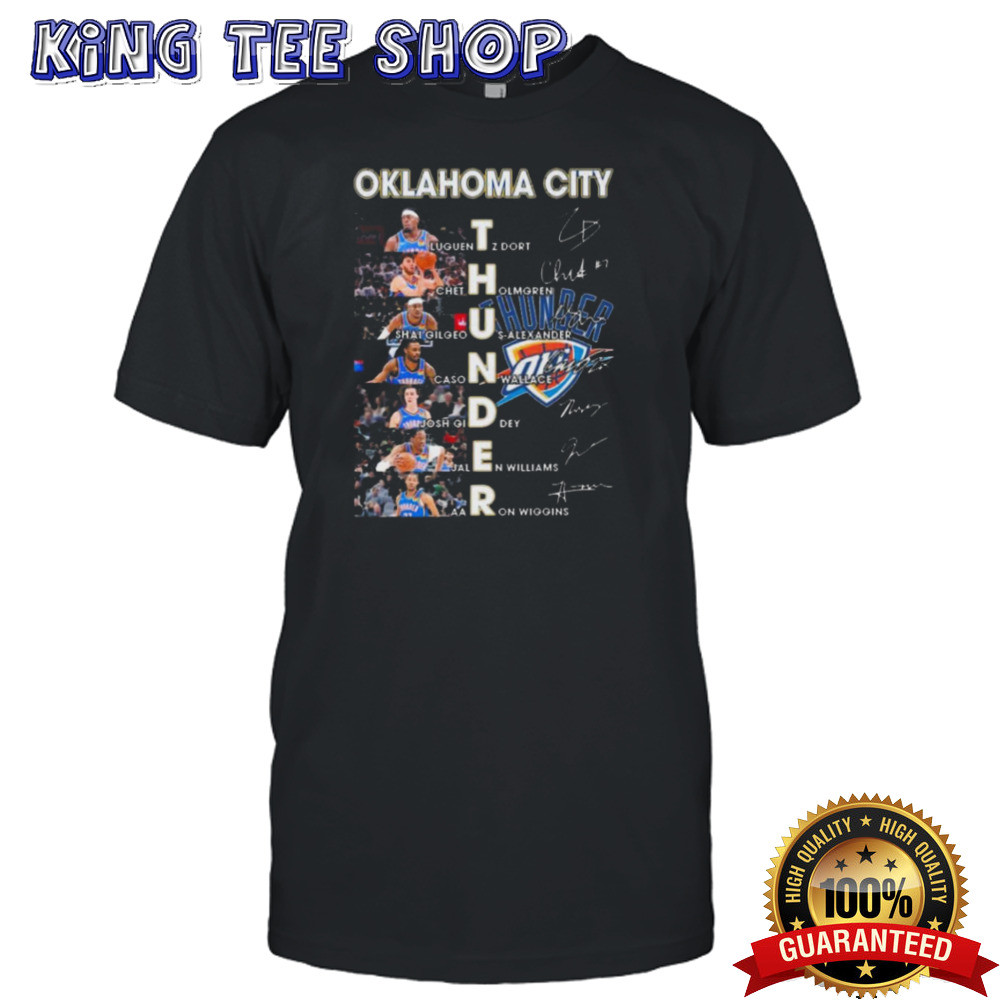 NBA Playoffs Oklahoma City Thunder Team Players 2024 Signatures Tee
