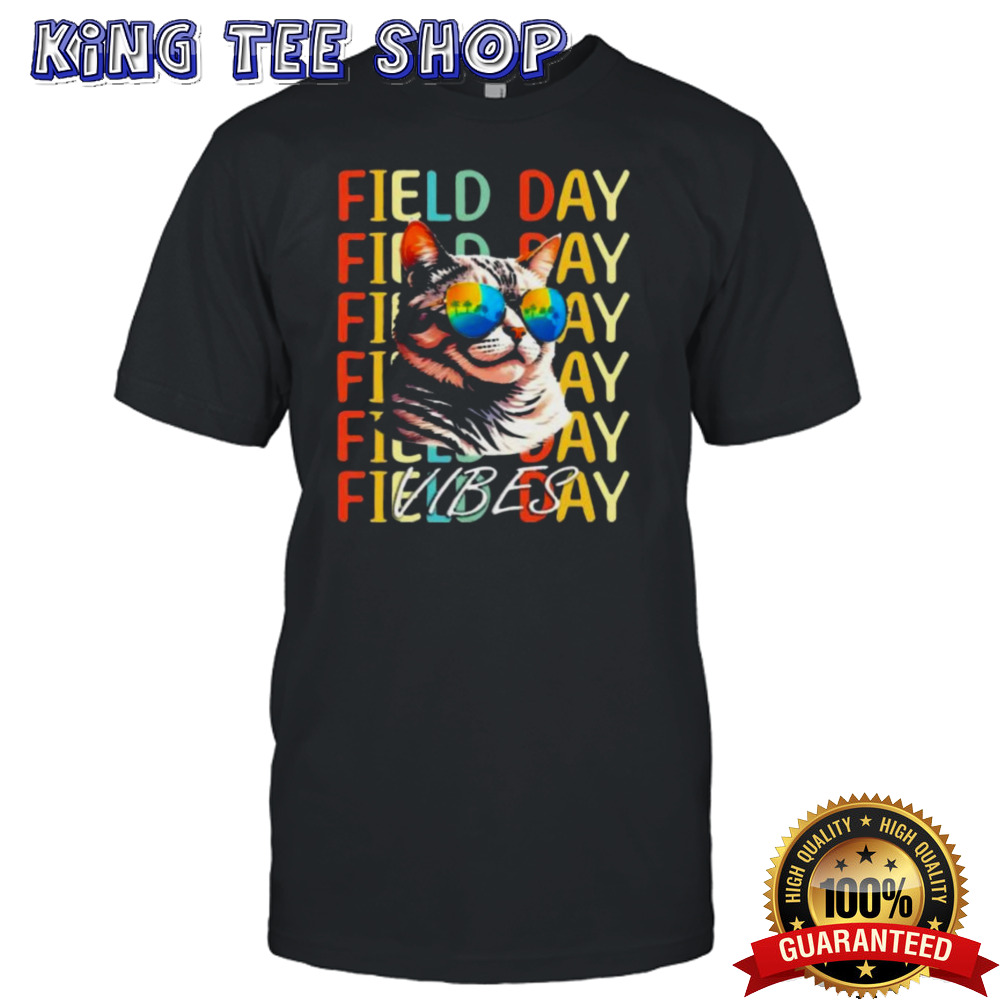School Field Day Vibes Summer 2024 Cat Teachers Tee