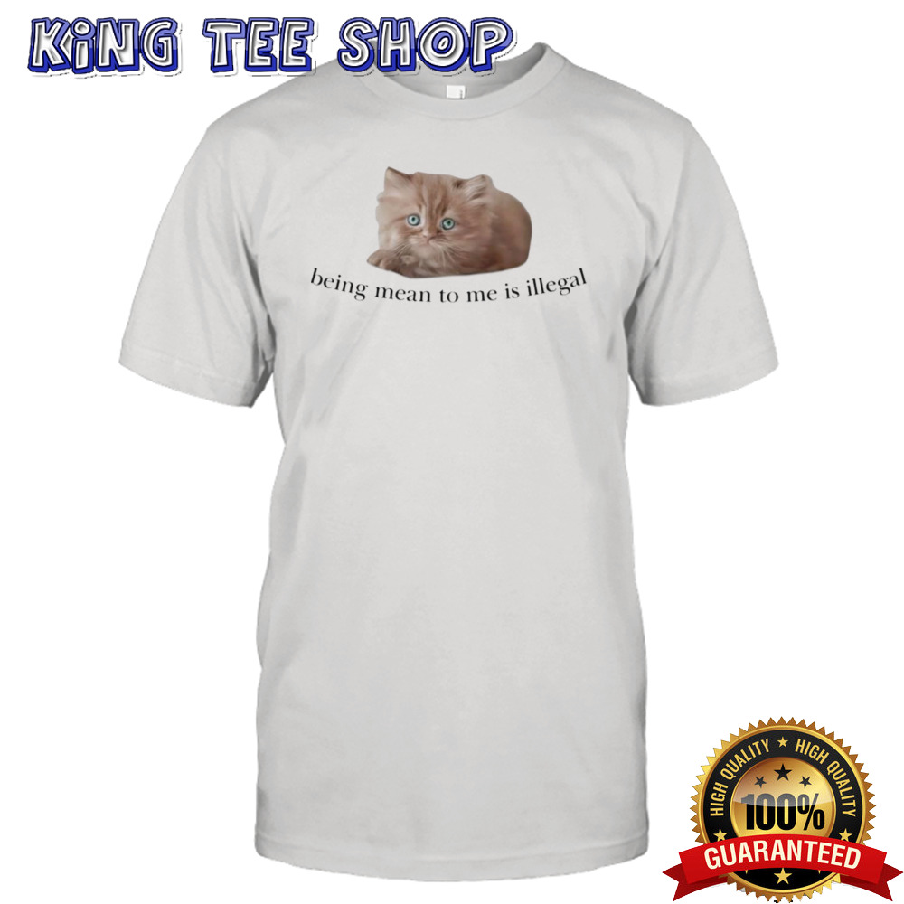 Cute cat being mean to me is illegal shirt
