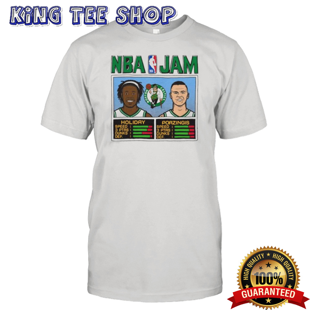 Official Boston Celtics NBA Jam Holiday And Porzingis 2024 Conference Finals Shirt