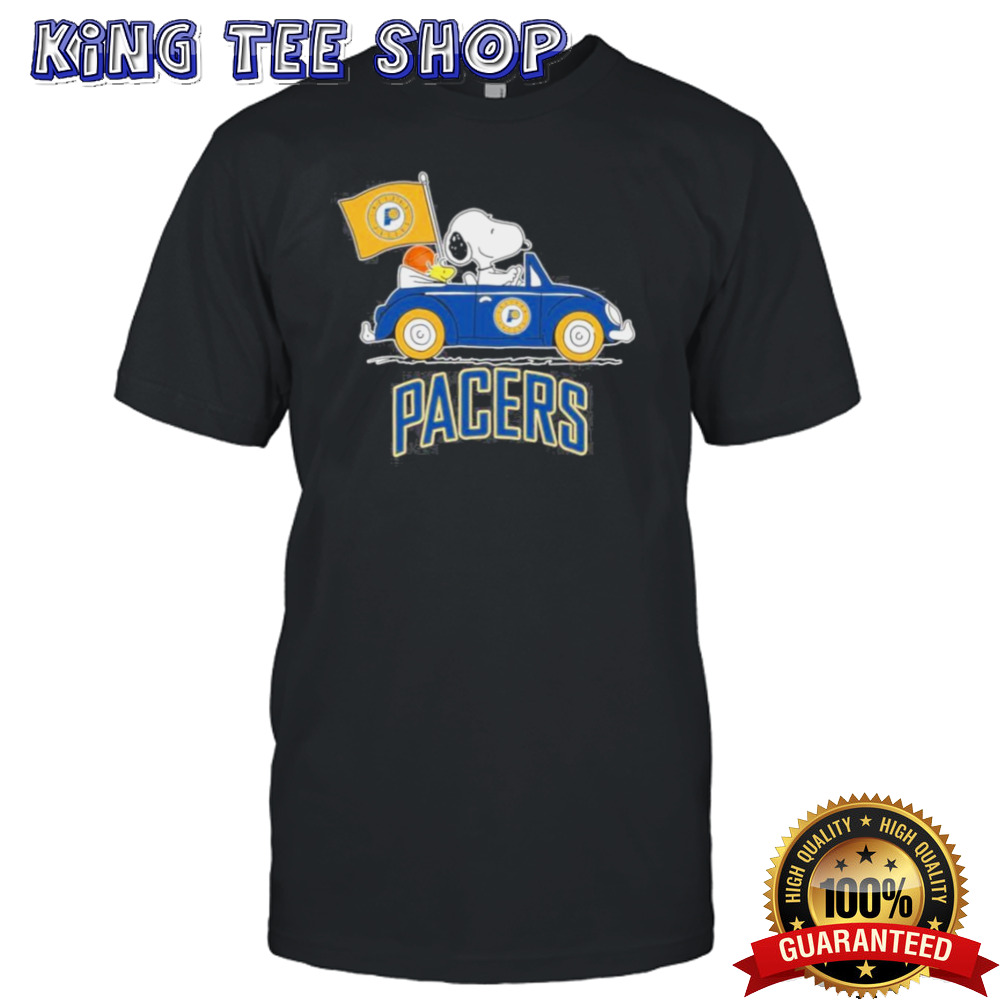 Official Peanuts Snoopy And Woodstock On Car Indiana Pacers Basketball NBA Playoffs Shirt