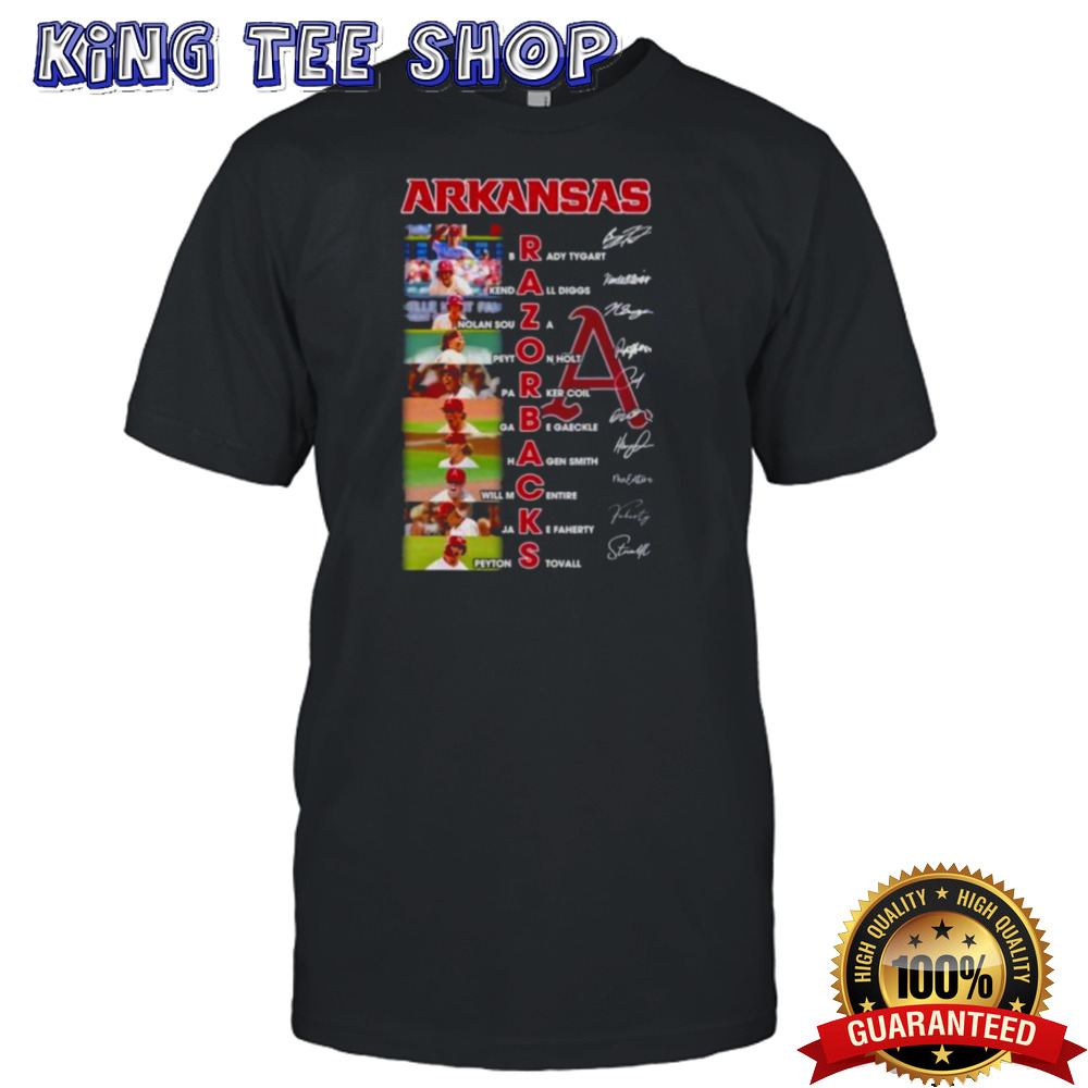 Arkansas Razorbacks Baseball Team Players Signatures Shirt