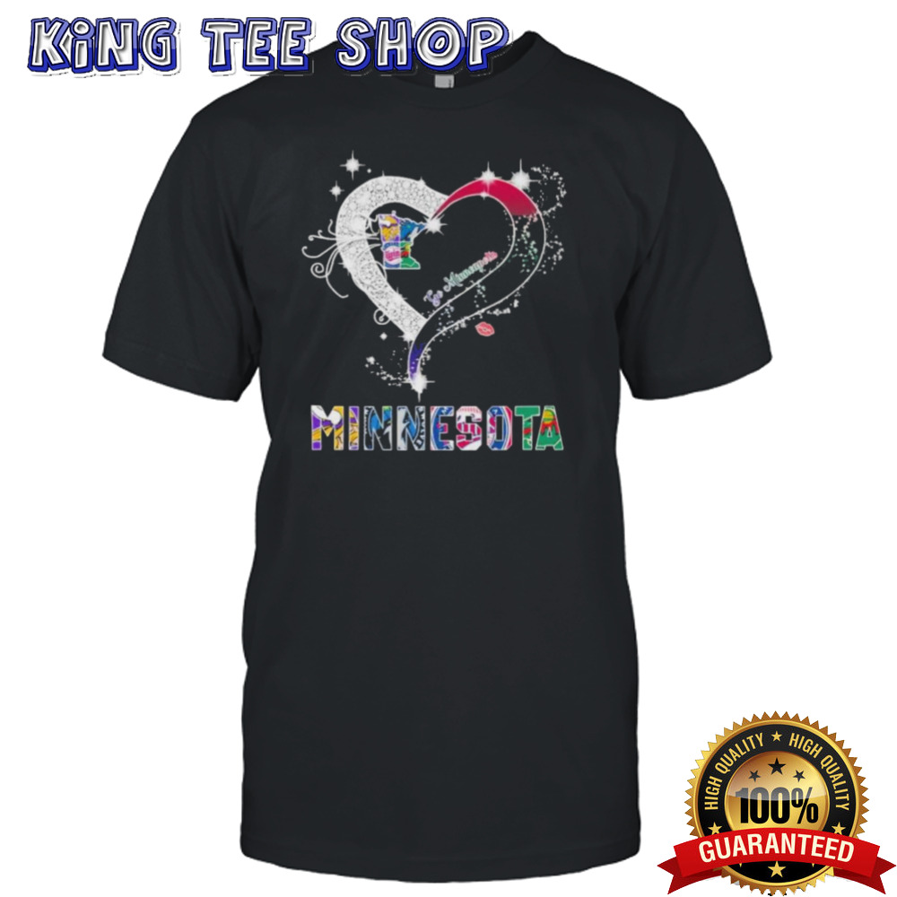Heart Minnesota Sports Teams Go Minneapolis Shirt