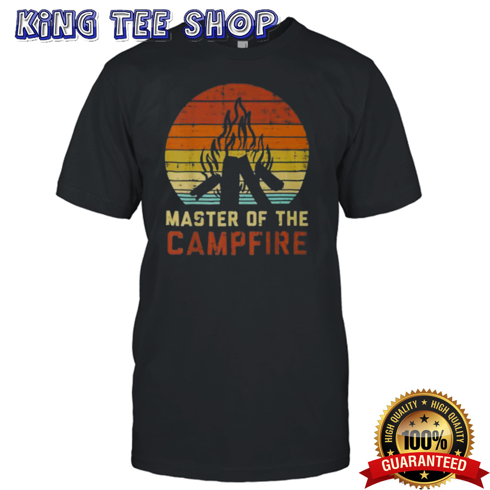 Master Of The Campfire Sunset Retro Bonfire Camping Camper Unisex T Shirt