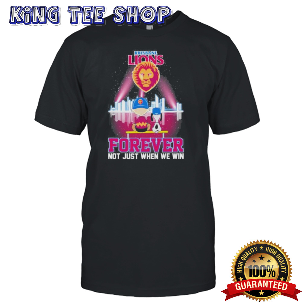 Peanuts Snoopy And Charlie Brown Watching Brisbane Lions Forever Not Just When We Win Shirt