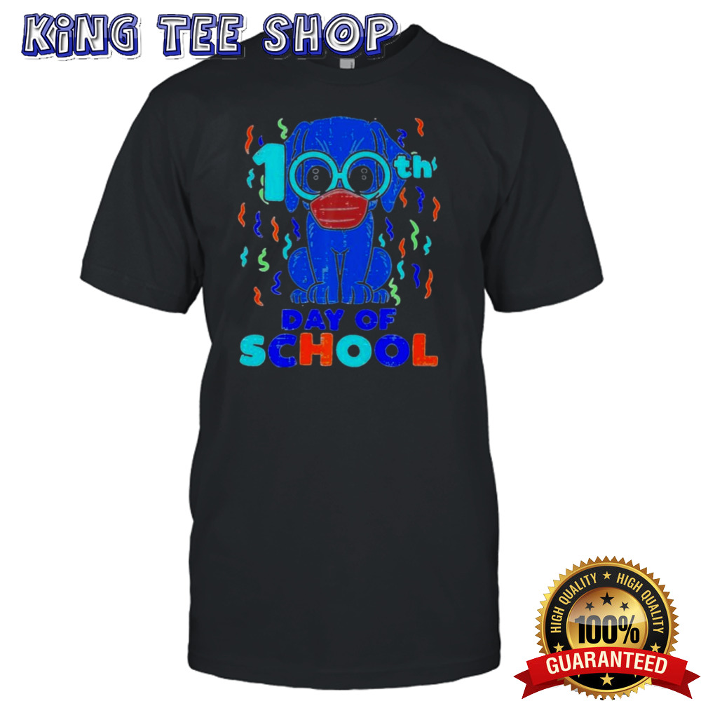 100th Day Of School Dog In Mask 100 Days Quarantine shirt