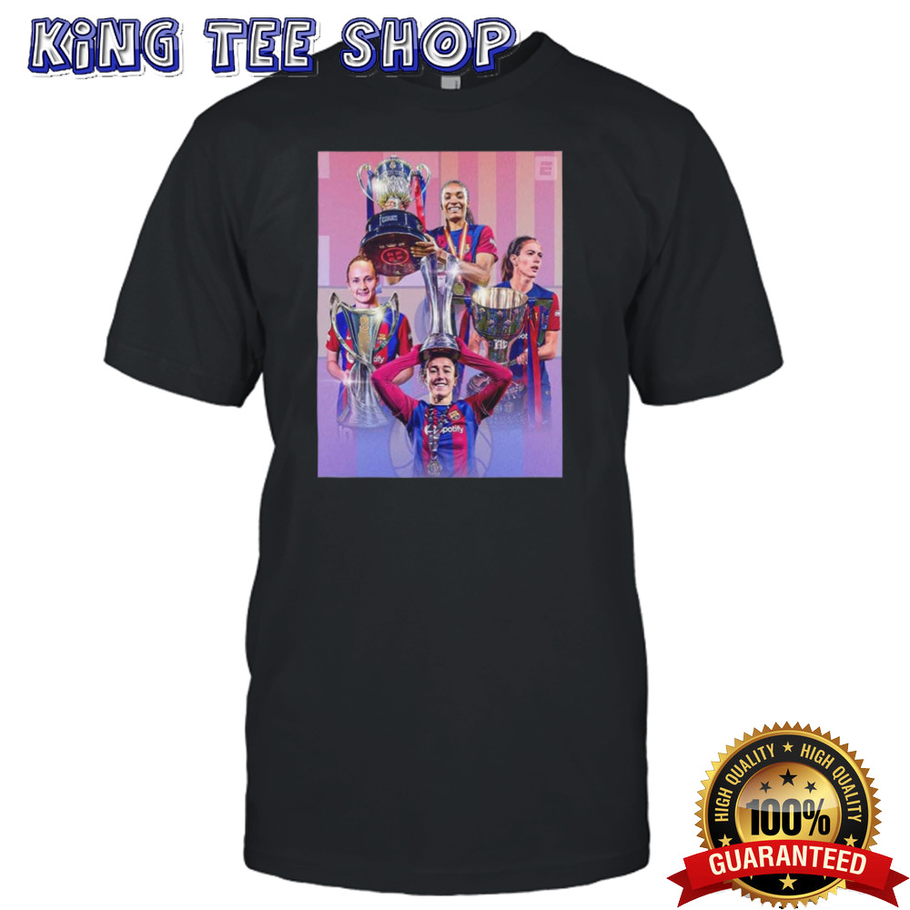 Barcelona Women Teams Have Four Trble Clean Sweep Of Trophies Movem El Mon Campioni D’Europa Europe Champions 2024 shirt