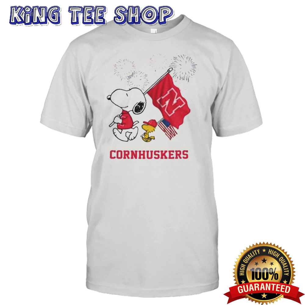 Snoopy And Woodstock Happy 4th Of July Nebraska Cornhuskers Football 2024 T-shirt