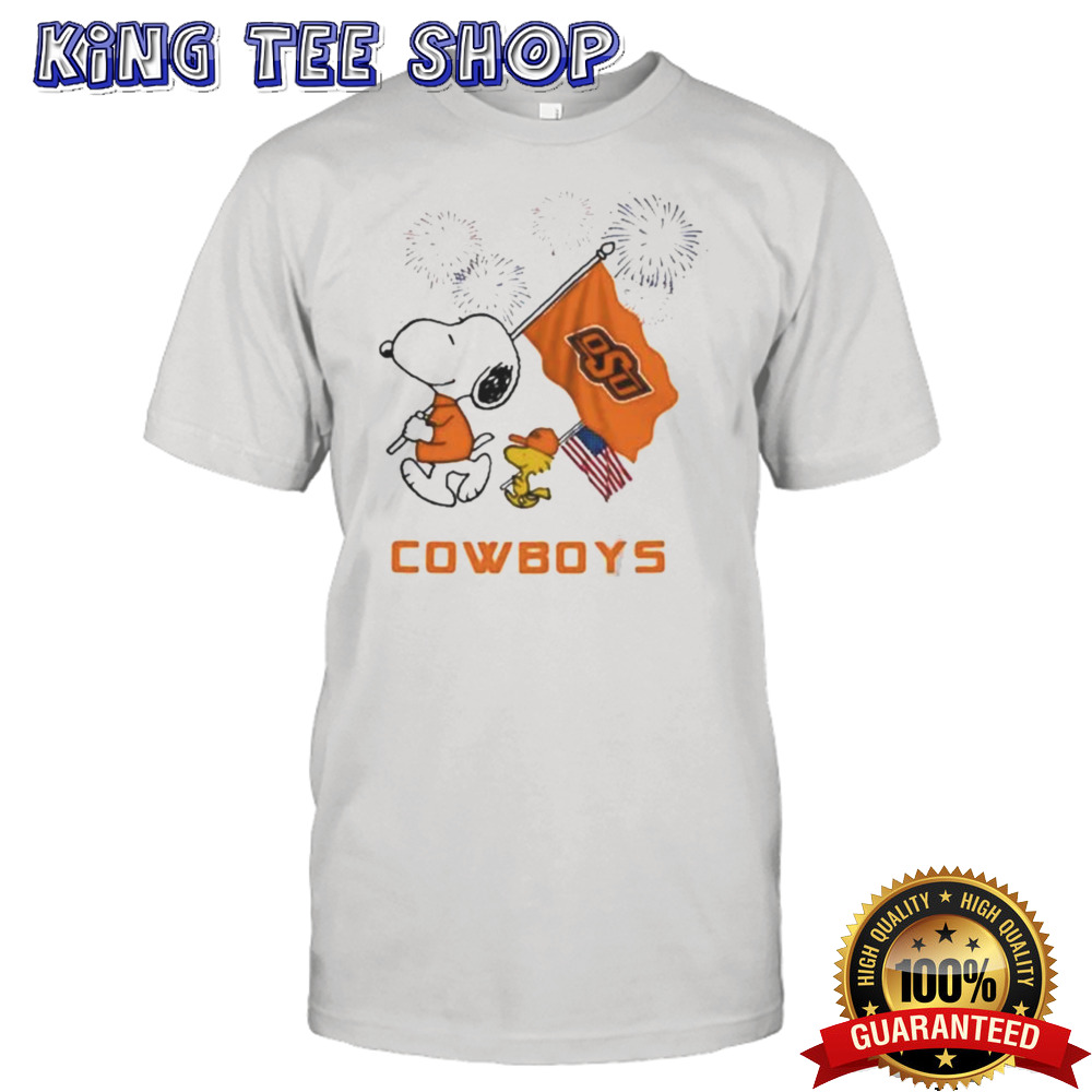 Snoopy And Woodstock Happy 4th Of July Oklahoma State Cowboys Football 2024 Shirt