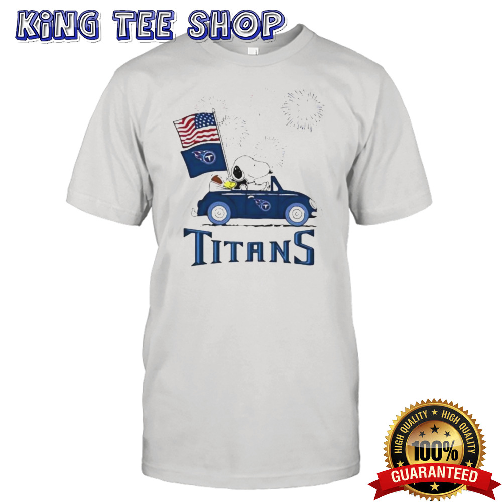 Snoopy And Woodstock Happy 4th Of July Tennessee Titans Football 2024 T-shirt