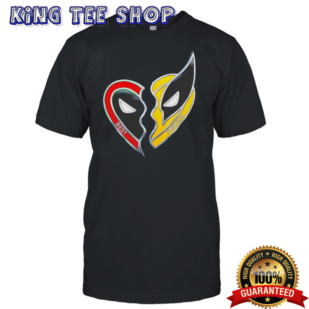 Deadpool Wolverine best friends heart charm shirt