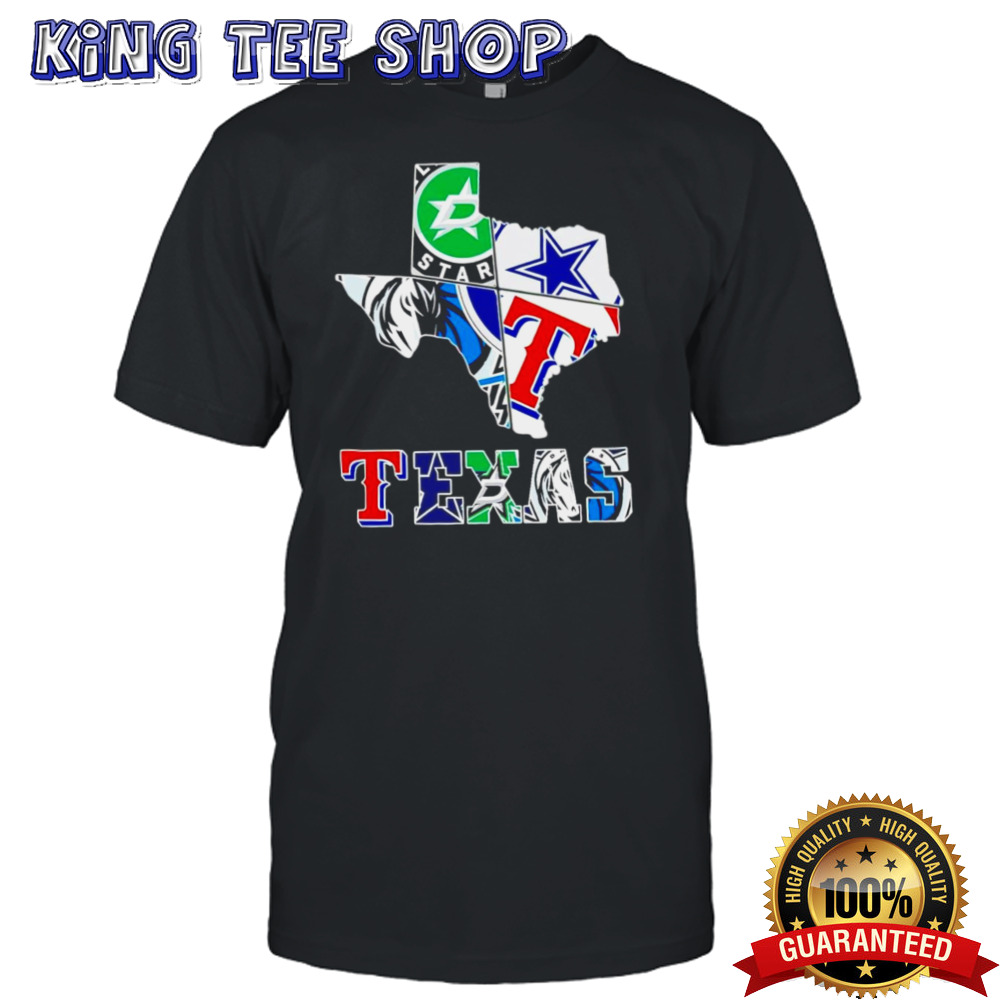 Texas sports teams map shirt