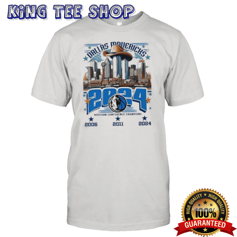 Dallas Mavericks Western Conference Champions 2024 Skyline Cowboy Hat Shirt