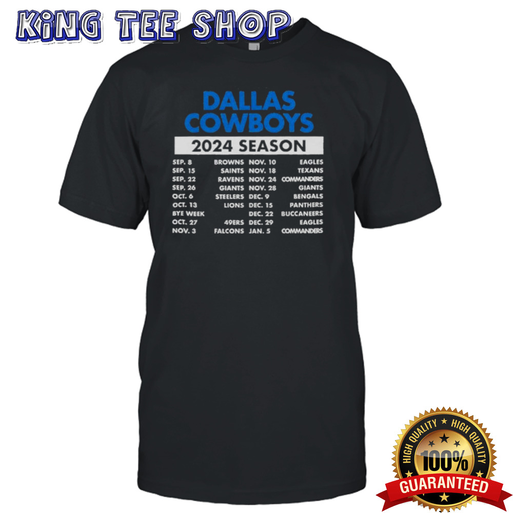 Dallas Cowboys Schedule 2024 Season Shirt