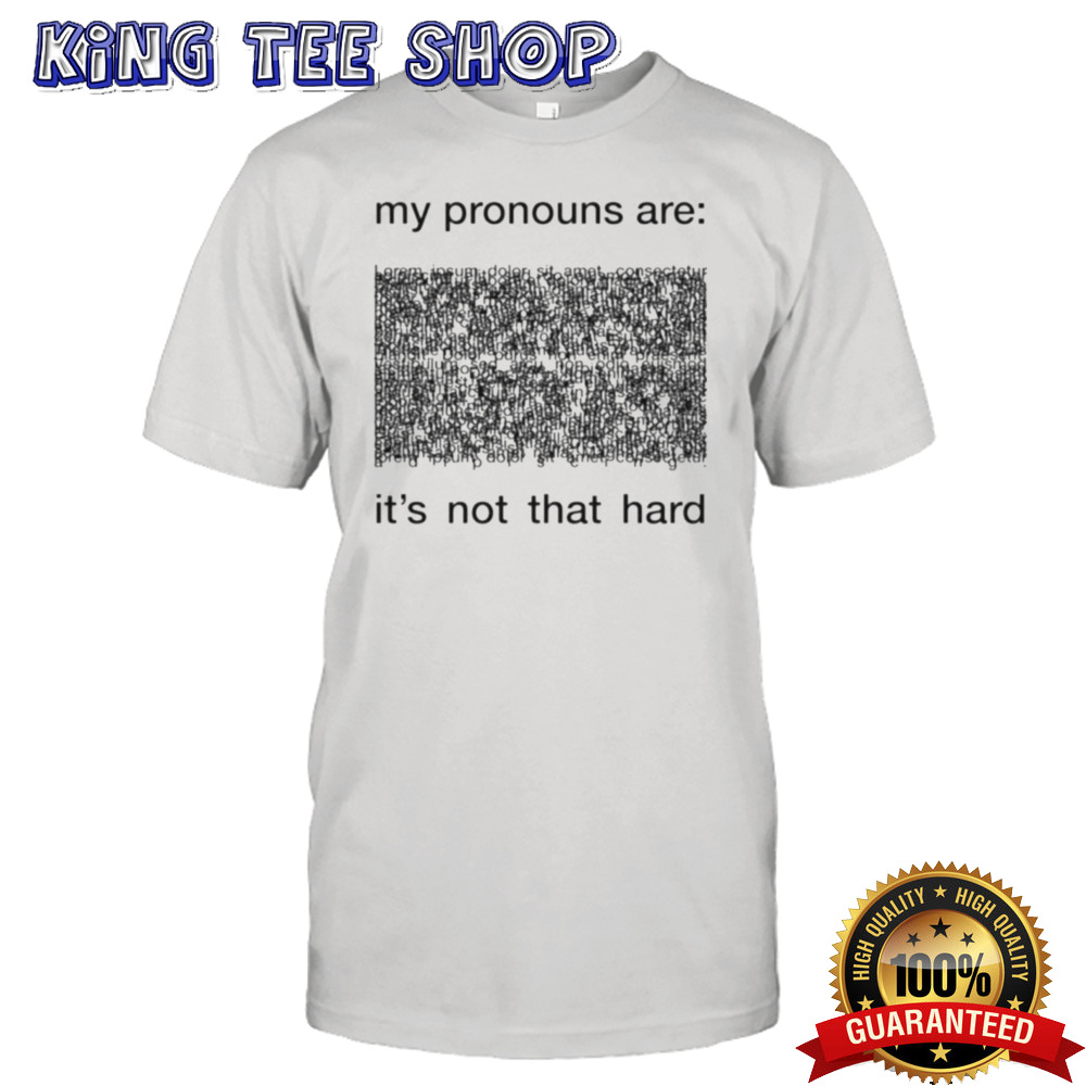 My pronouns are its not that hard shirt