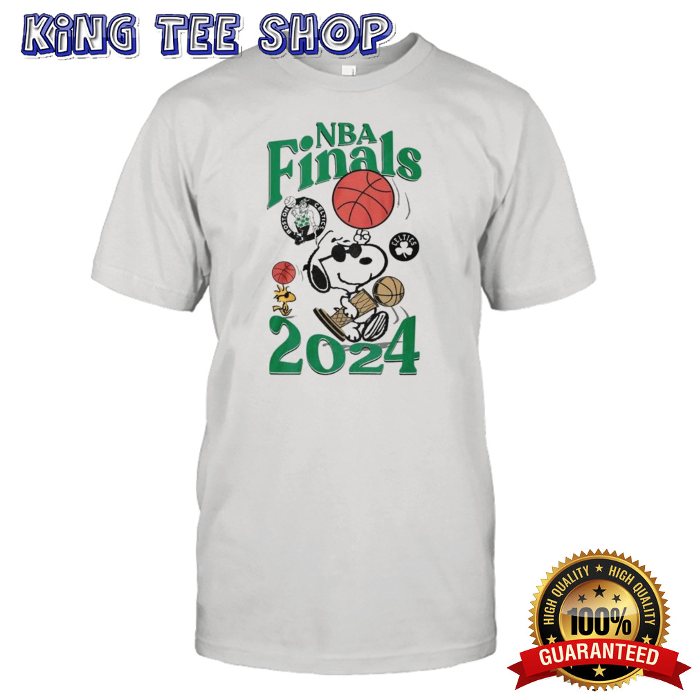 Peanuts Snoopy And Woodstock Boston Celtics 2024 Finals Celebration T-Shirt