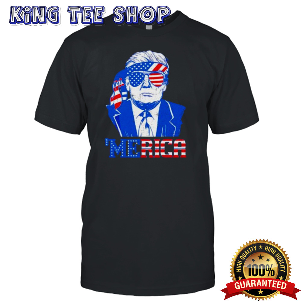 Donald Trump Merica Trump Sunglass US Flag 4th Of July T Shirt